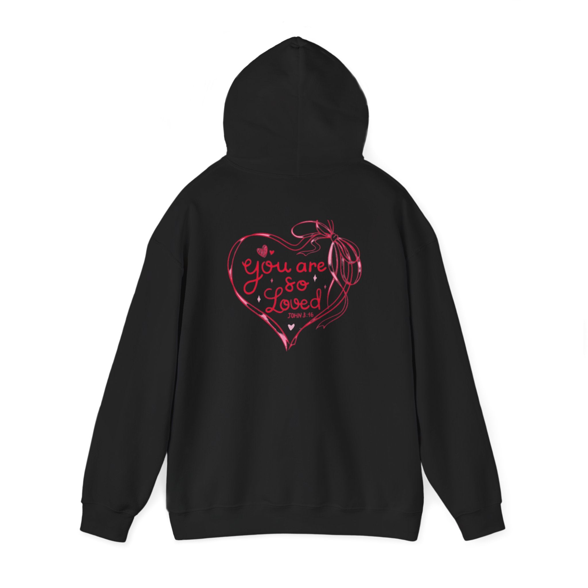 You Are So Loved Hoodie Heart Full” Heart Ribbon Comfort Sweatshirt