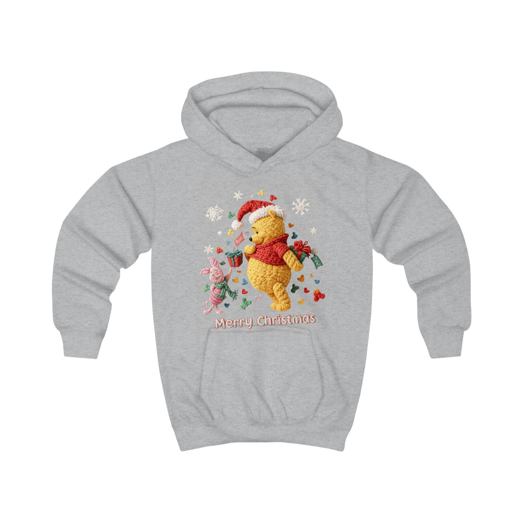 Kids Hoodie  Cute Winnie-Style Christmas Bear "Merry Christmas" Holiday Pullover