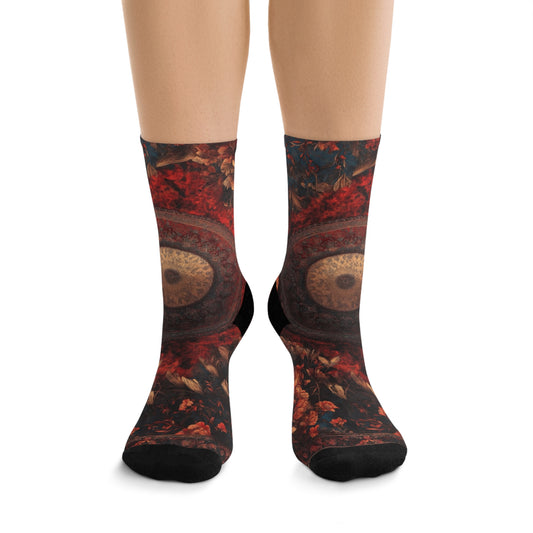 Minimalist Boho Socks Eco-Friendly Graphic Socks for Unique Style, Sustainable Fashion, Recycled Poly Socks, Funky Gift Idea, Everyday Wear, Art-Inspired Socks