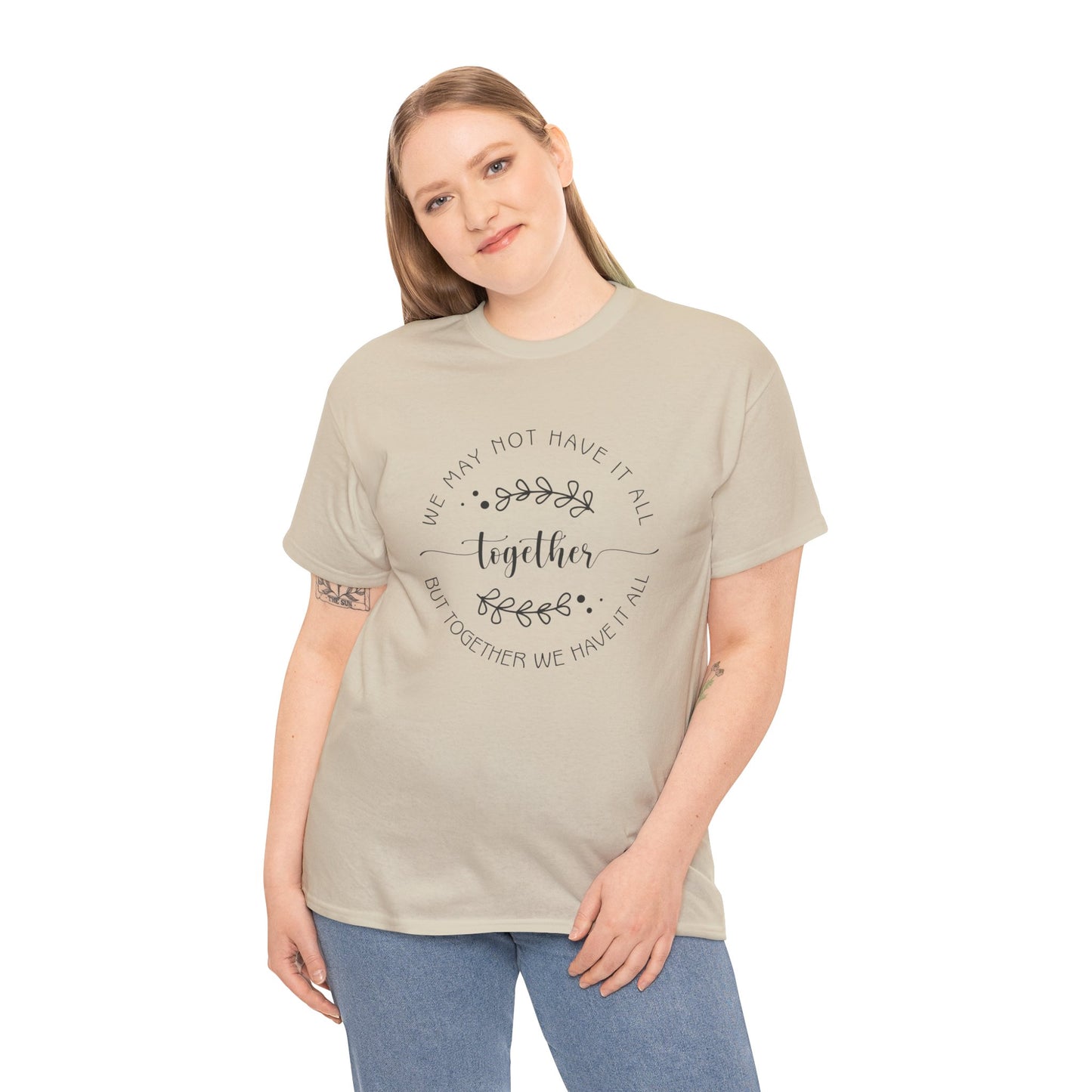 Together Floral Circle Tee  "Together" Inspirational Family Unity Shirt