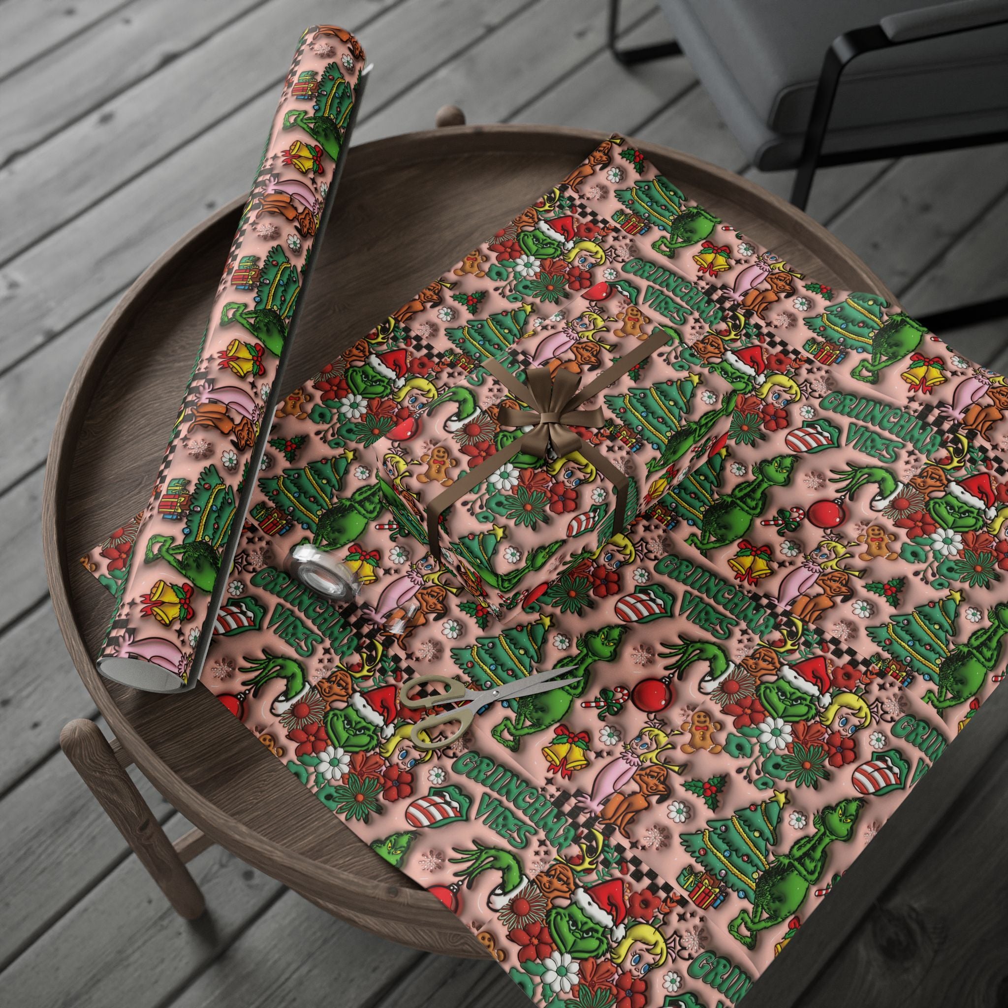 Christmas Cookie & Holly Wrapping Paper Roll — Festive Baking Pattern Gift Wrap