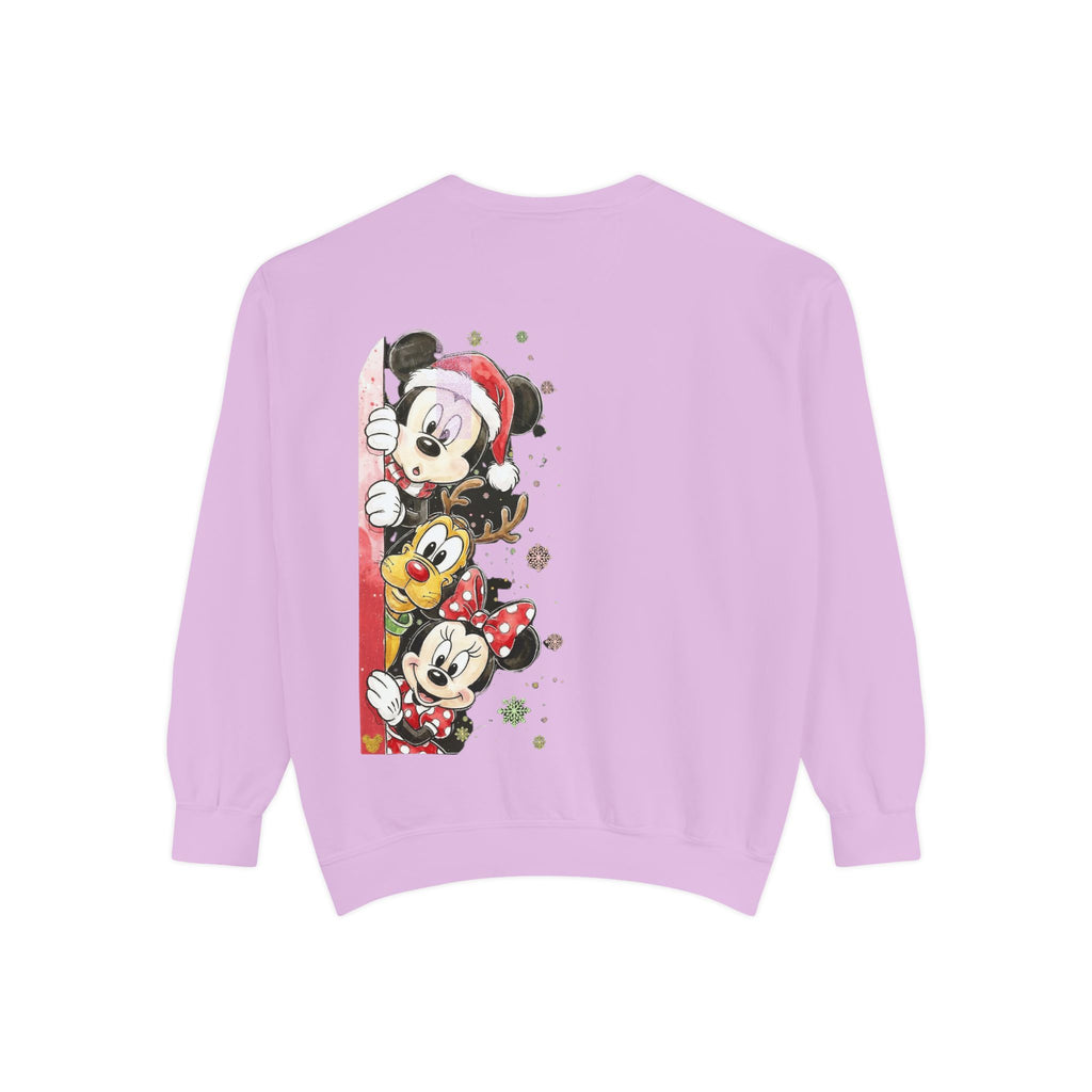 Christmas Disney Characters Sweatshirt  Mickey, Minnie & Pluto Holiday Crew Cartoon Christmas T-shirts and Sweaters