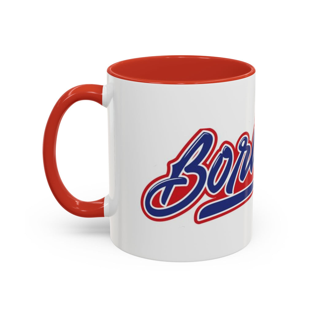 Puerto Rico Script Accent Coffee Mug — Retro Red & Blue 'Boricua' Design (11/15oz)