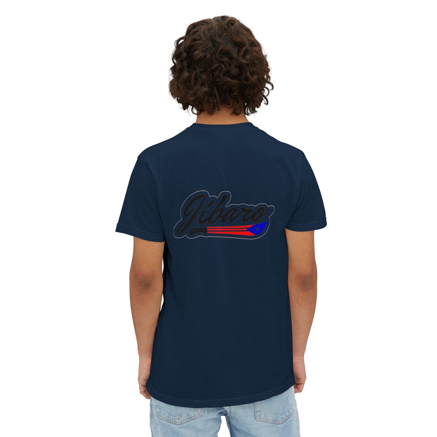 Jibaro Pocket TShirt Unisex Garment-Dyed Tee for Cultural Pride Puerto Rico Embroidered TShirt & Unisex Crewneck Sweatshirt