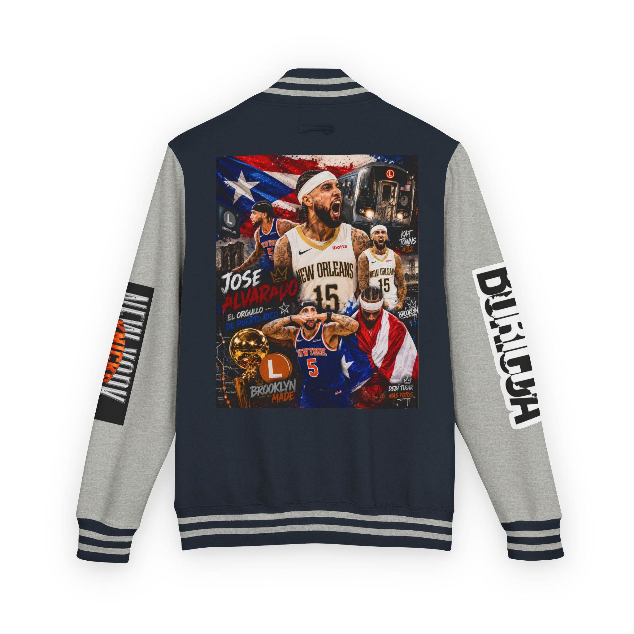Basketball-Inspired Letterman Jacket — Men's Retro Varsity Sports Jacket Jose AlvarTribute Varsity Jacket
