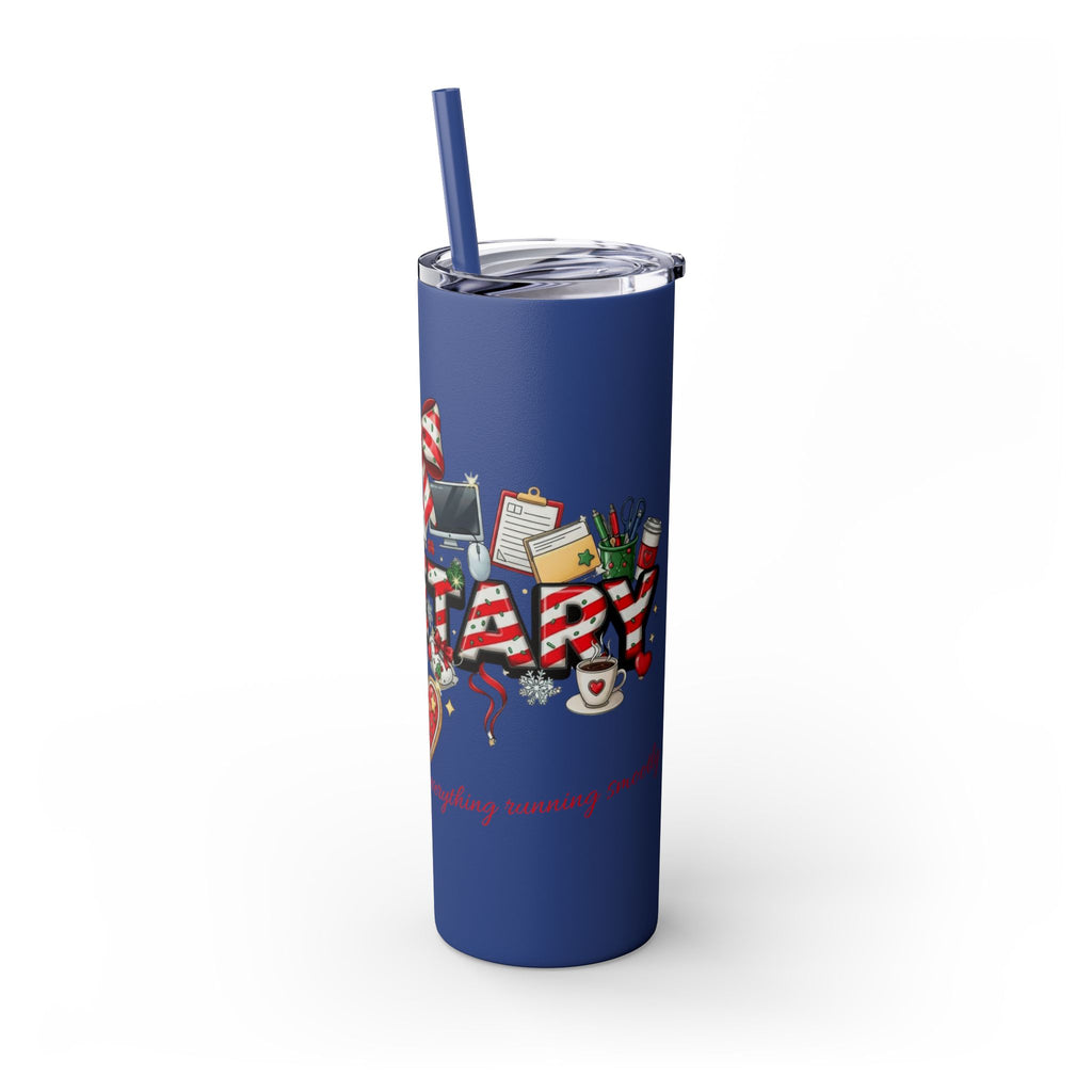 Christmas mug for the office team who keeps everything running smoothly. Candy Cane Christmas Office Secret Santa Design, 20oz with Straw