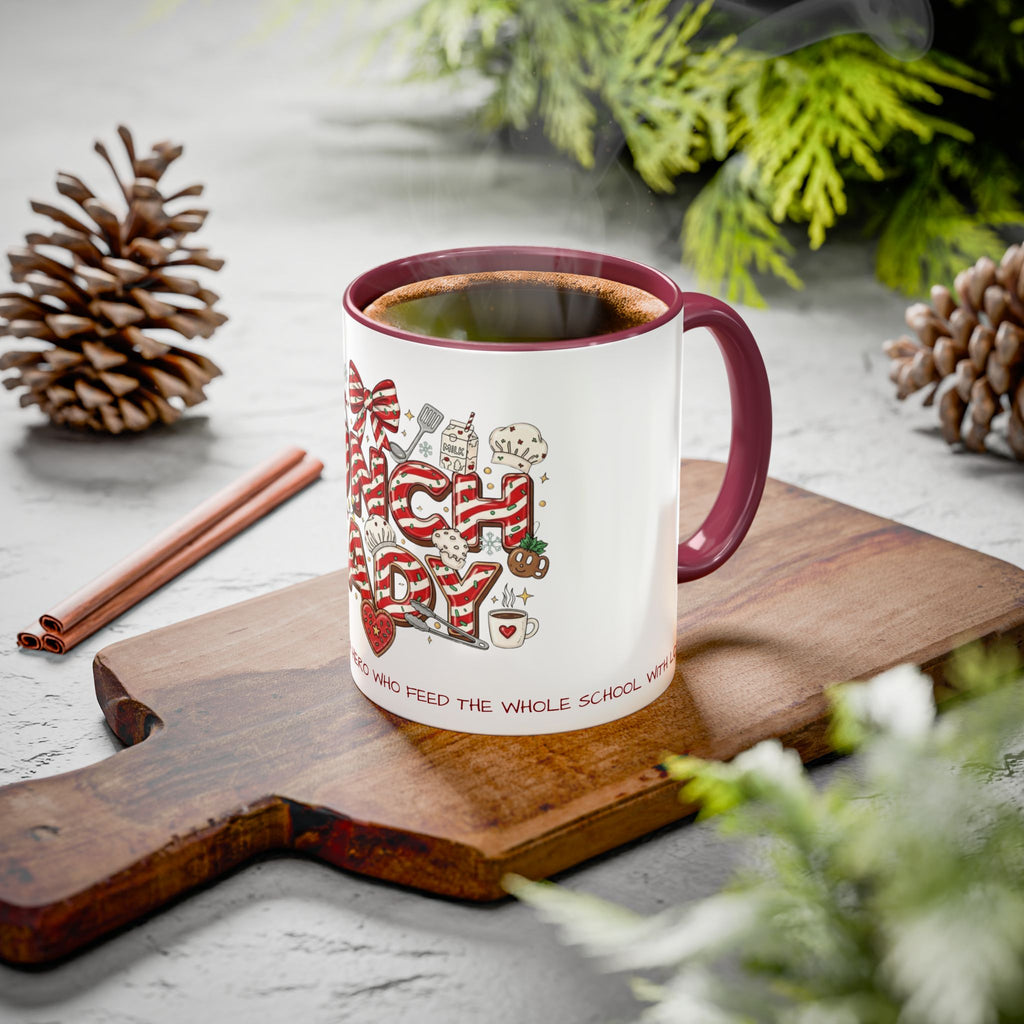 Lunch Lady Mug "Cafeteria Hero Who Feeds the Whole School With Love" | 11oz/15oz Gift  School Staff Christmas Mug Collection