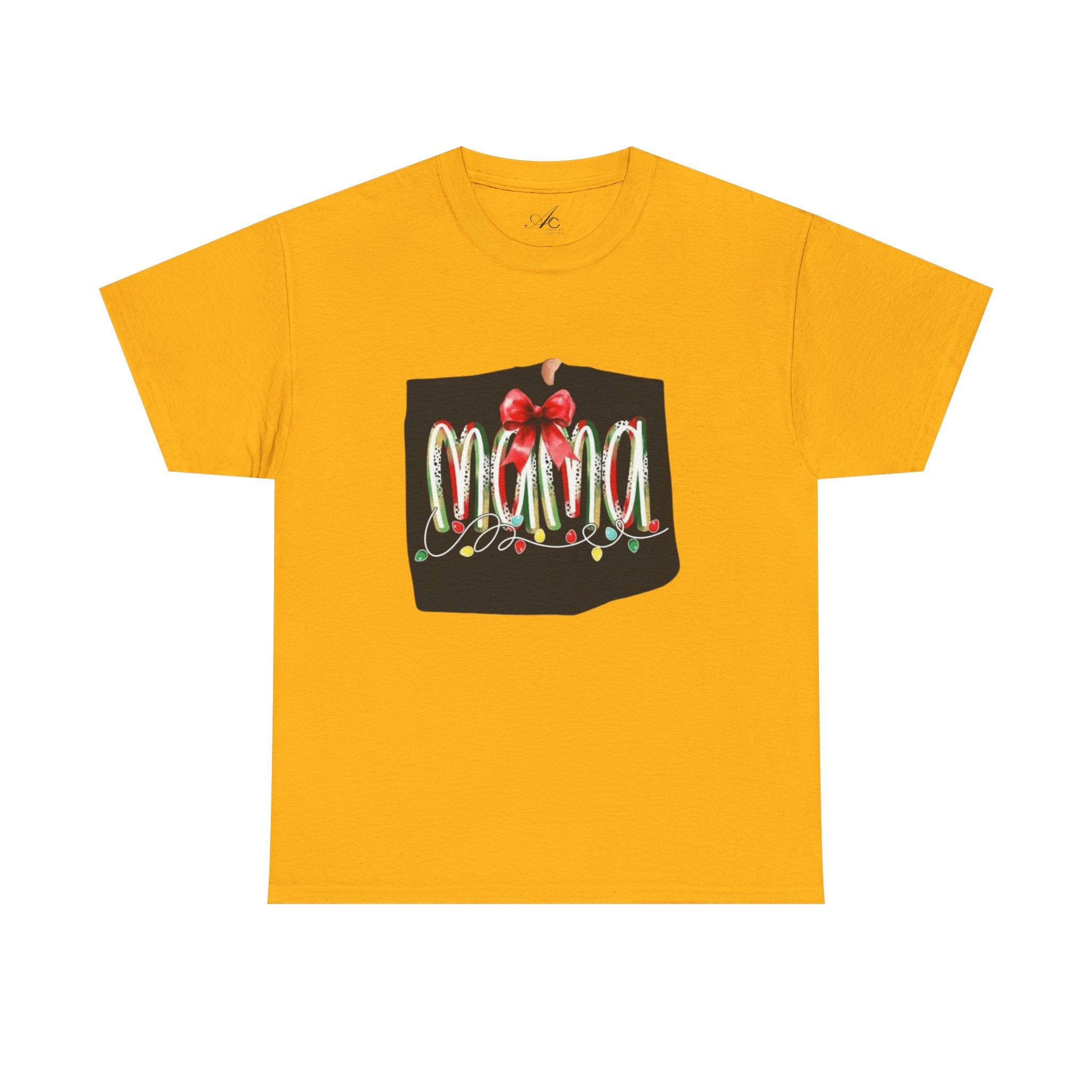Festive Mama Tee, Cozy Holiday Shirt, Gift for Mom, Christmas T-Shirt, Unisex Cotton Tee