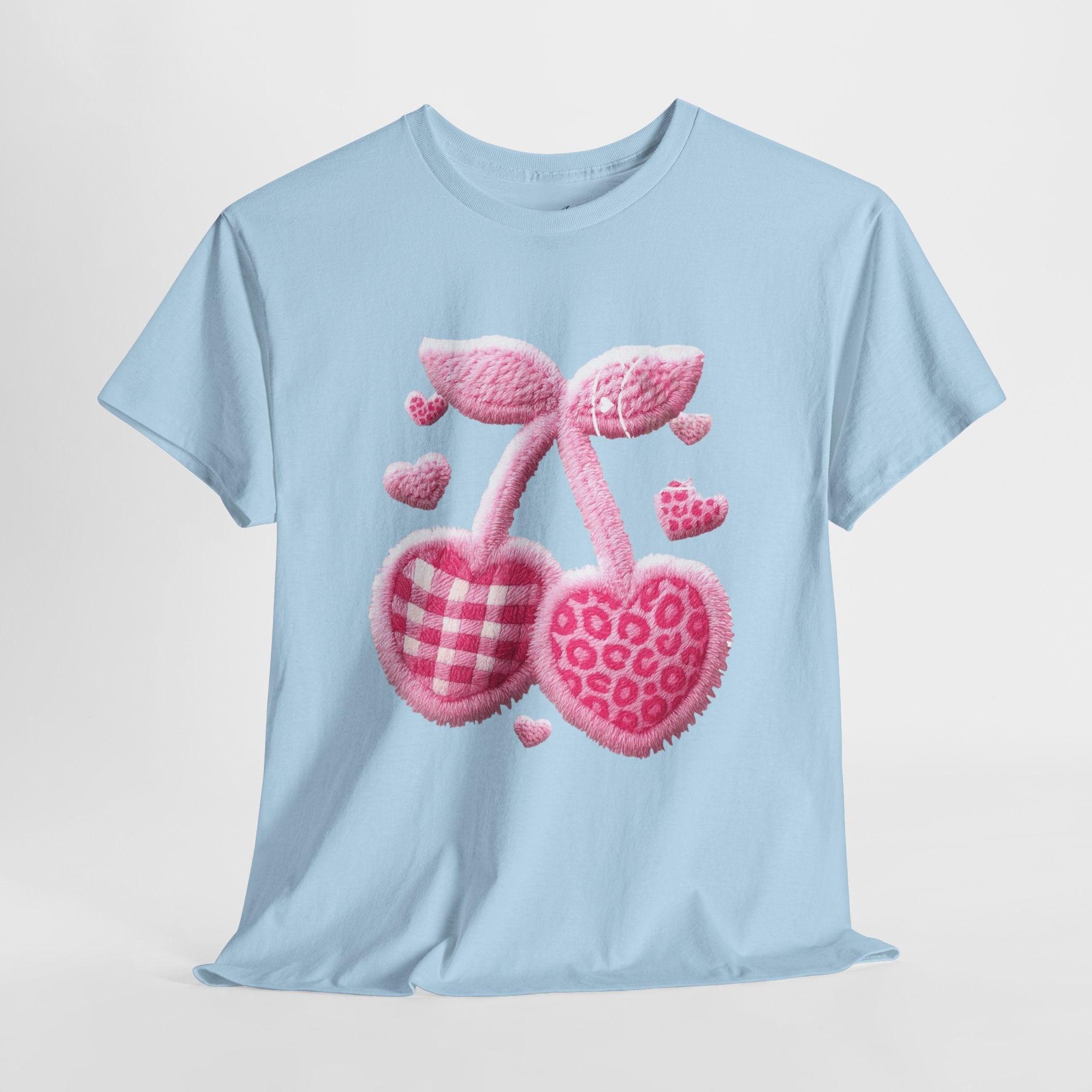 Pink Heart Cherries Tee  LOVE Graphic Valentine T-Shirt