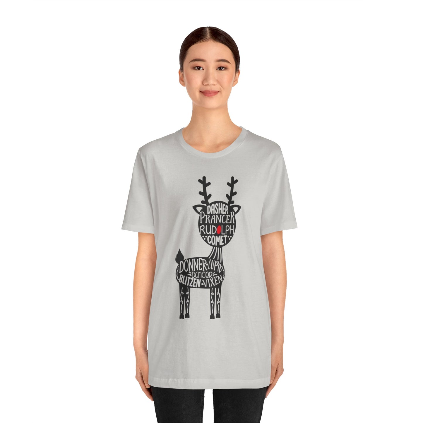 Christmas Reindeer Graphic Tee - Unisex Jersey Short Sleeve Shirt