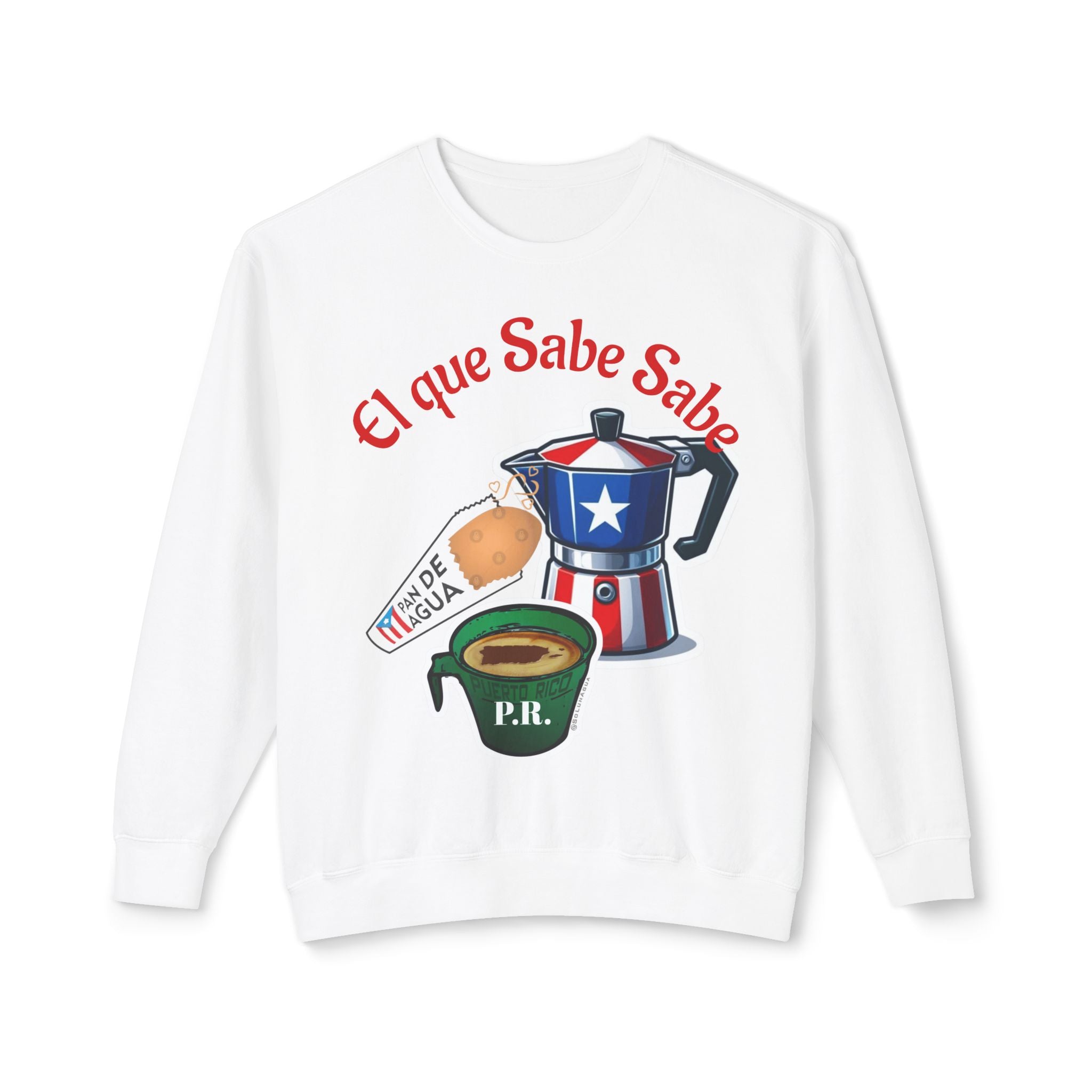 Crewneck Sweatshirt — "El que Sabe Sabe" Puerto Rico Coffee Design