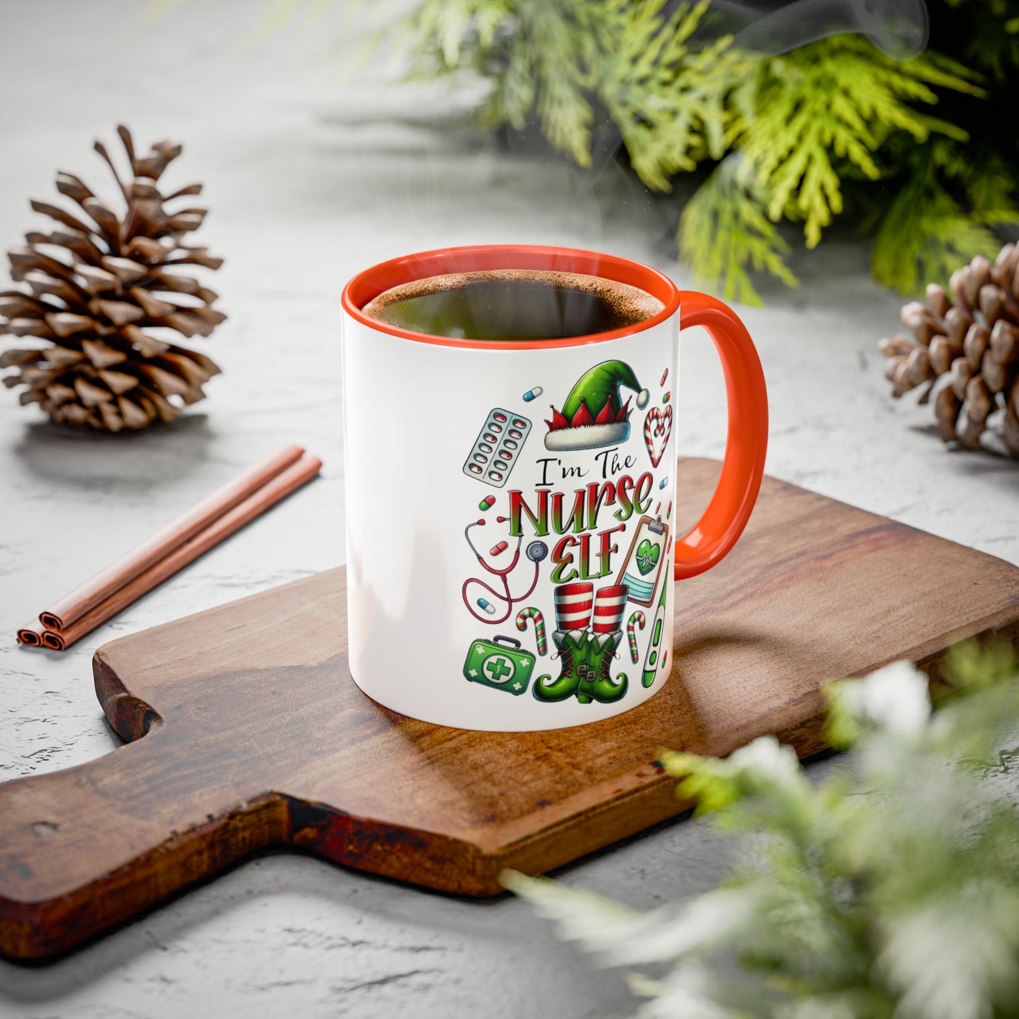 Nurse Elf Coffee Mug — Christmas Medical Holiday Gift (11oz & 15oz) Medical Christmas Mug
