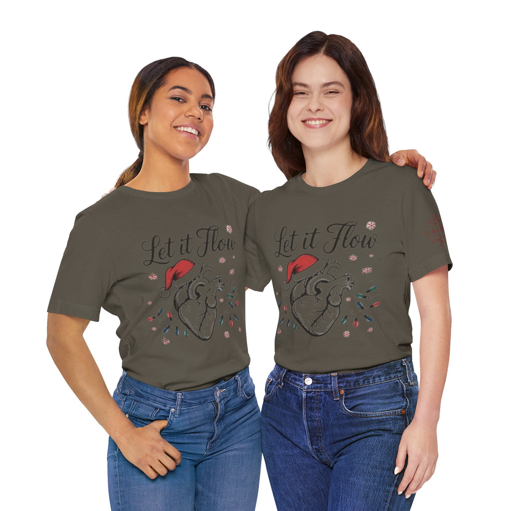 Let It Flow Heart Tee  Christmas Anatomical Heart Shirt