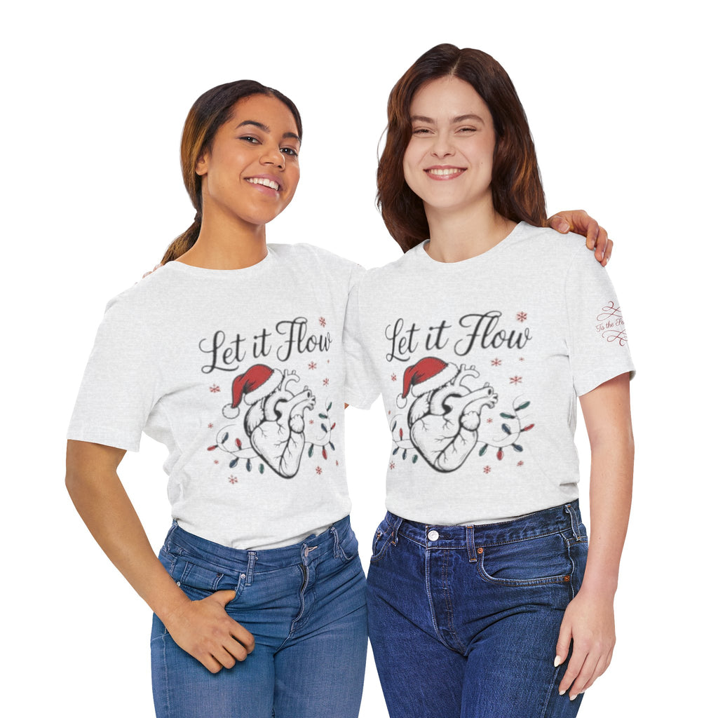Let It Flow Heart Tee  Christmas Anatomical Heart Shirt