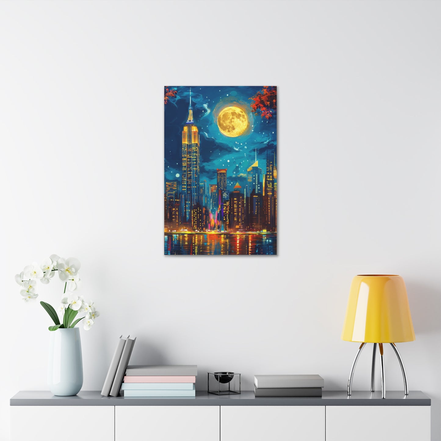 Cityscape Decor, New York Night Scene, Home Gallery Artwork, Gift for Urban Lovers, Dreams and Inspiration