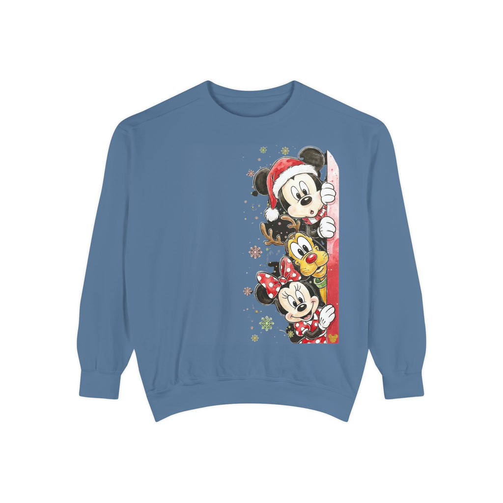 Christmas Disney Characters Sweatshirt  Mickey, Minnie & Pluto Holiday Crew Cartoon Christmas T-shirts and Sweaters
