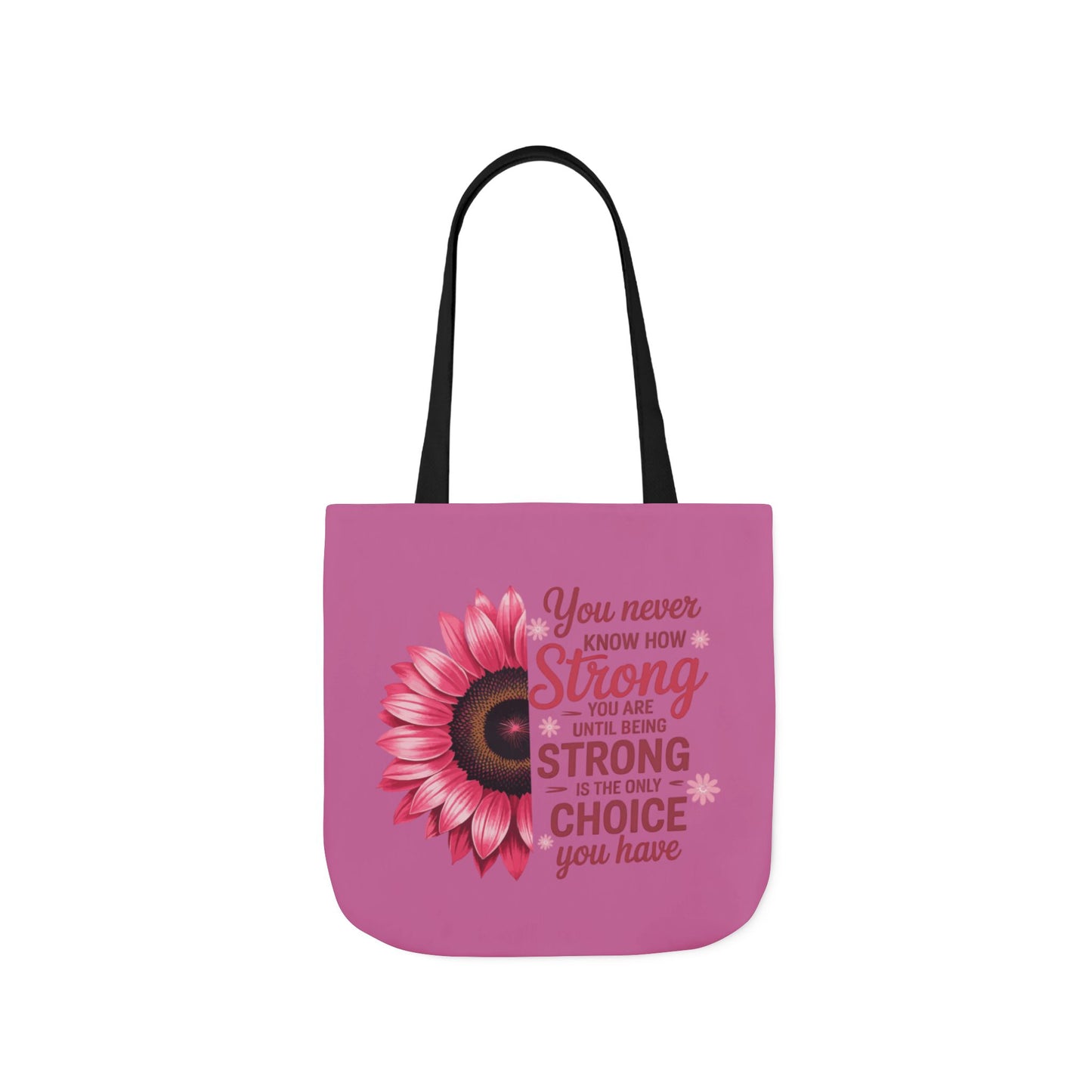 Cancer Survivor Hope Collection Inspirational Canvas Tote Bag with Floral Design