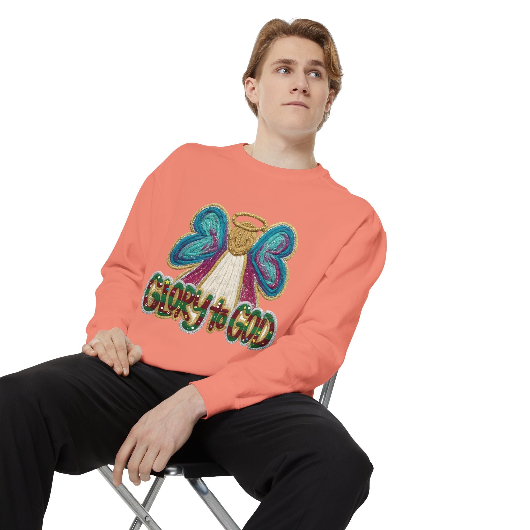 Glory to God Angel Sweatshirt Christmas Holiday Collection  Festive T-Shirt & Sweater