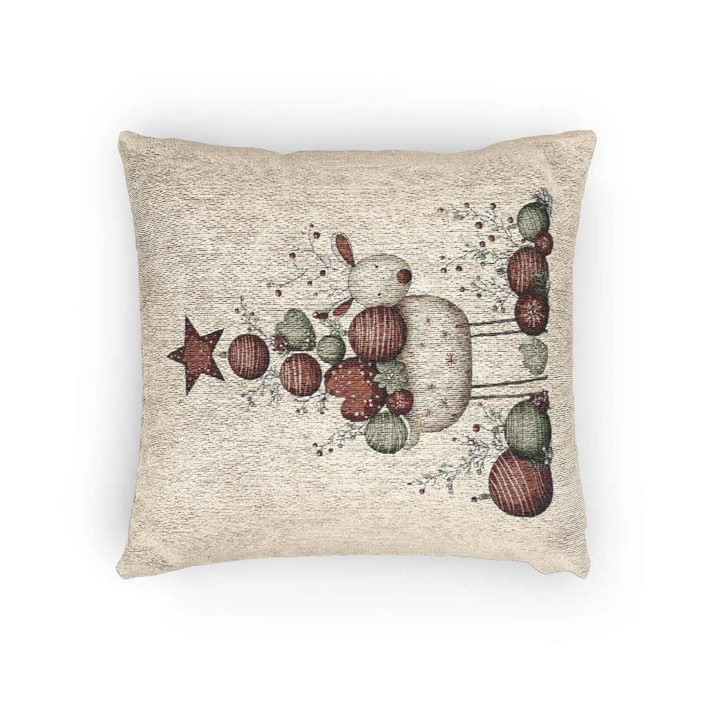 Rustic Holiday Fruit Tree Woven Pillow  Farmhouse Christmas Decor CHRISTMAS PILLOW DÉCOR