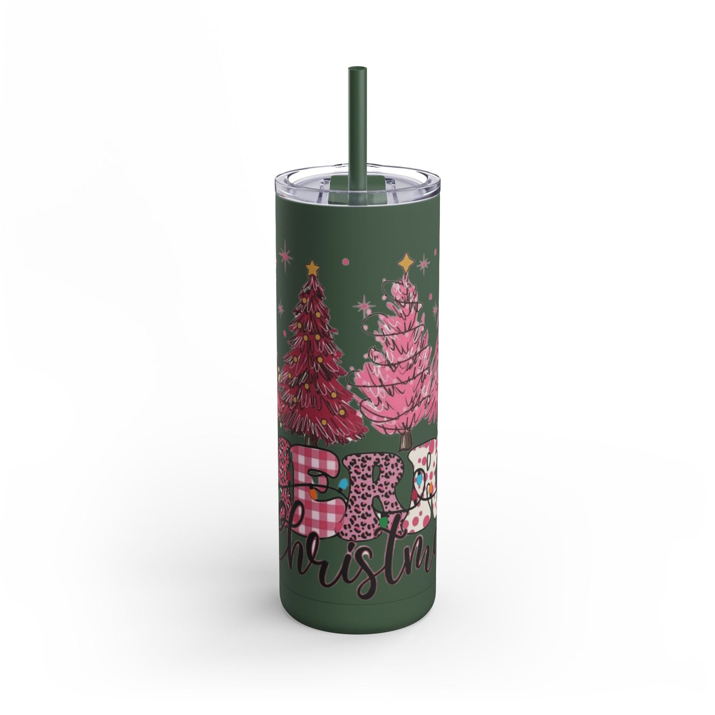 Christmas Tree Tumbler - 20oz Skinny Matte Drinkware Christmas gift mug