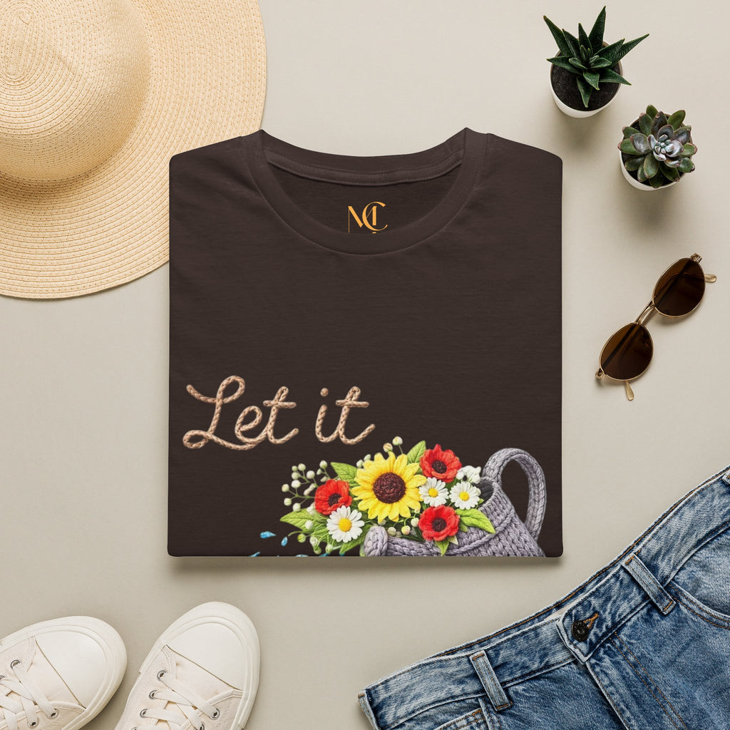 Let It Grow T-Shirt — Floral Watering Can Garden Tee