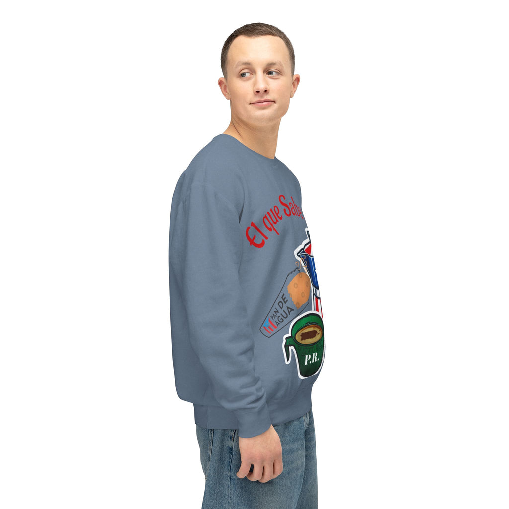 Crewneck Sweatshirt — "El que Sabe Sabe" Puerto Rico Coffee Design
