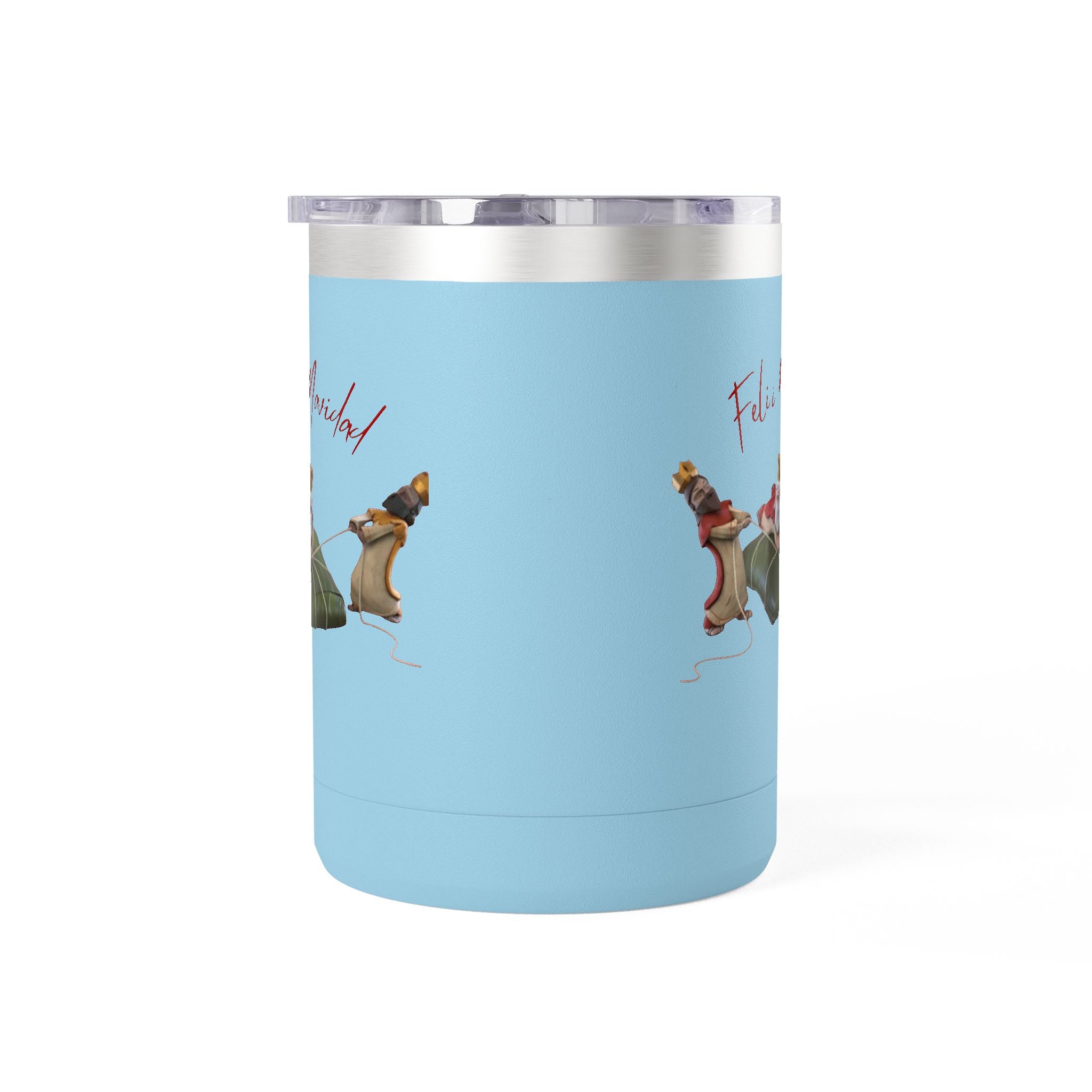 3 KINGS Holiday Travel Tumbler — 'Feliz Navidad' Dachshund Santa Design Coffee Cup for Fun Celebrations