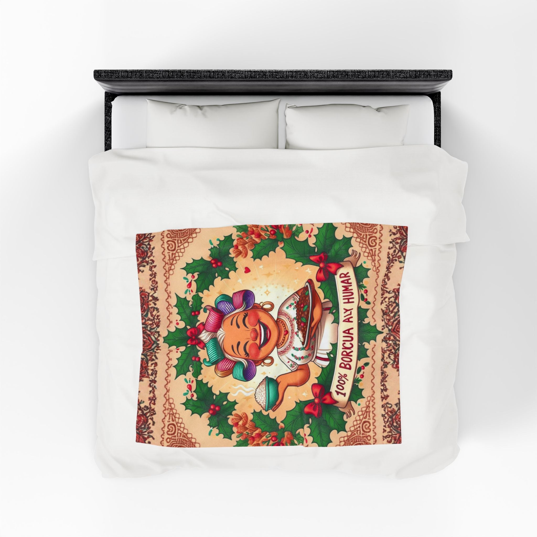 Loving blanket made just for GrandmaVelveteen Plush Blanket  100% Boricua Holiday Kitchen Mama Design