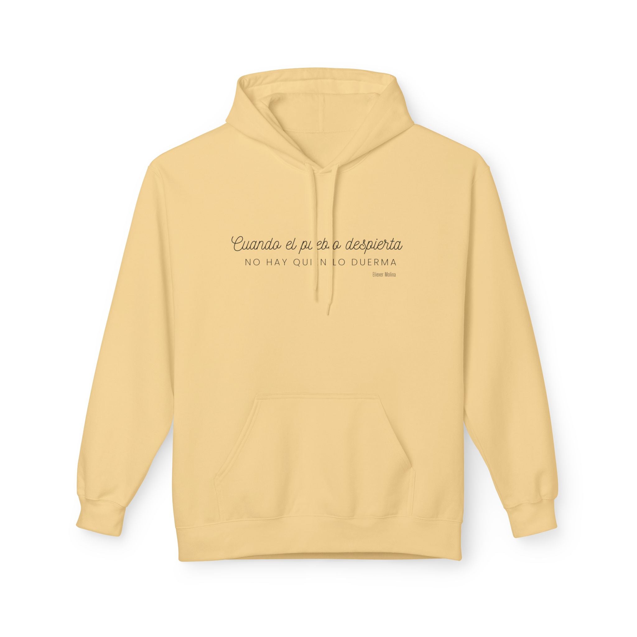 White Hoodie - "Caminas a pa'la desporta" Minimal Script Pullover