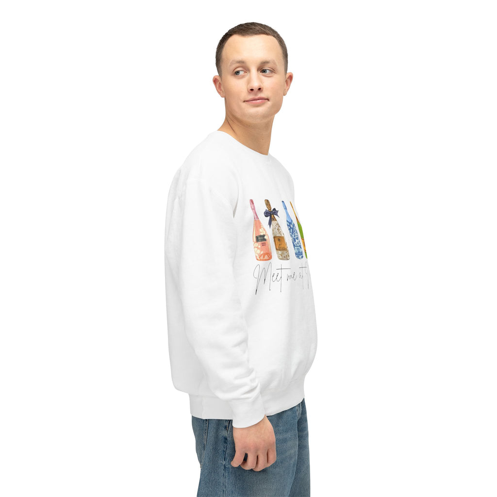 Champagne Bottles Crewneck Sweatshirt  Celebratory Bubbly Graphic