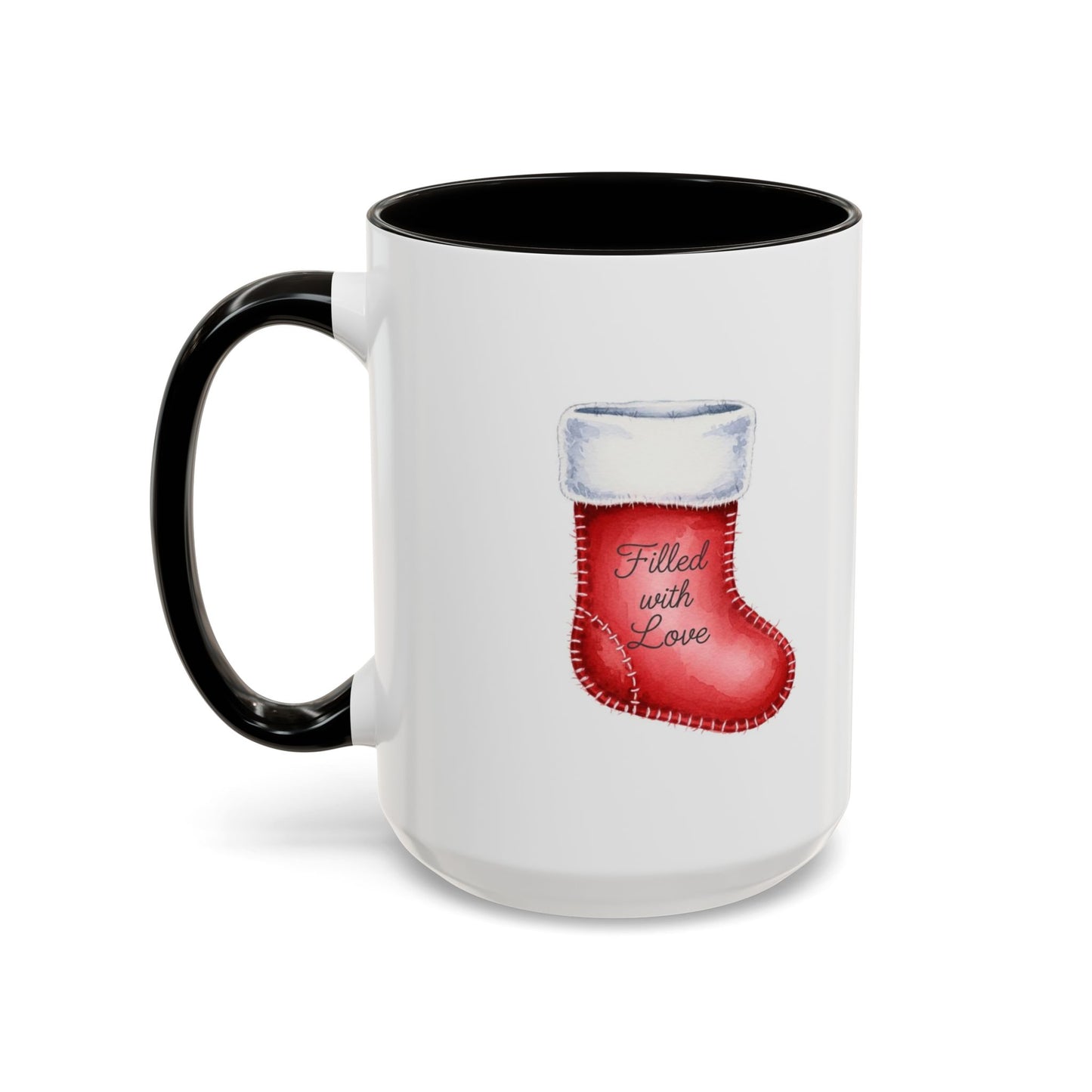 Holiday Mugs Christmas Gift Ideas Hot Cocoa & Coffee Cup Designs Filled with Love - Colorful 11oz & 15oz