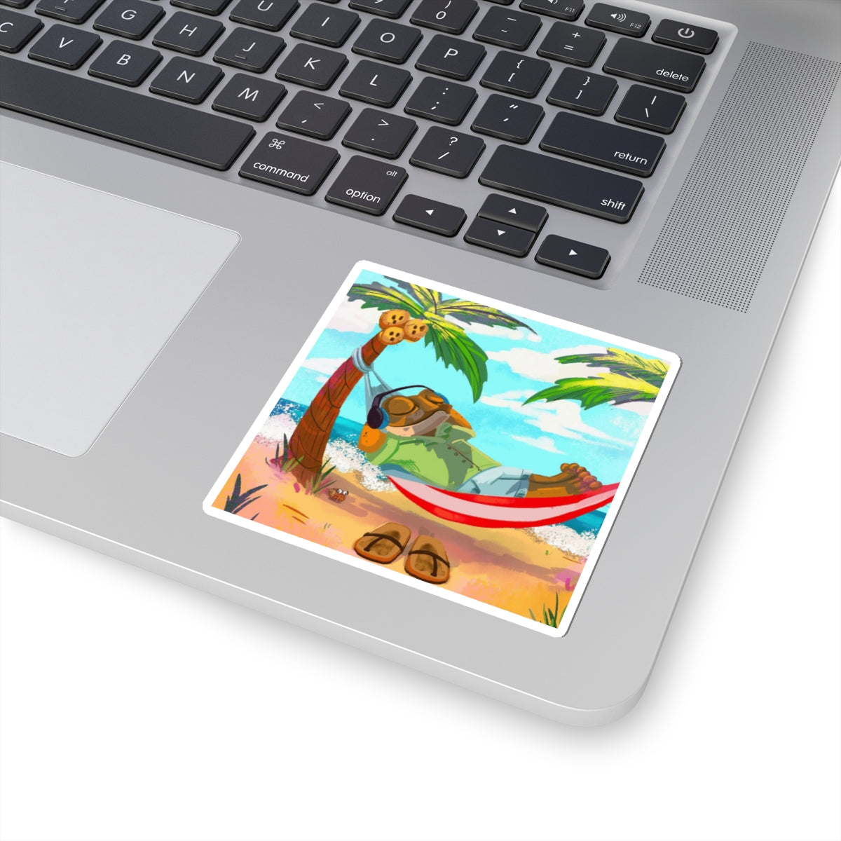 PR Stick Your Pride Anywhere Beach Vibes Kiss-Cut Stickers, Tropical Summer Stickers, Laptop Decor, Hammock Art,
