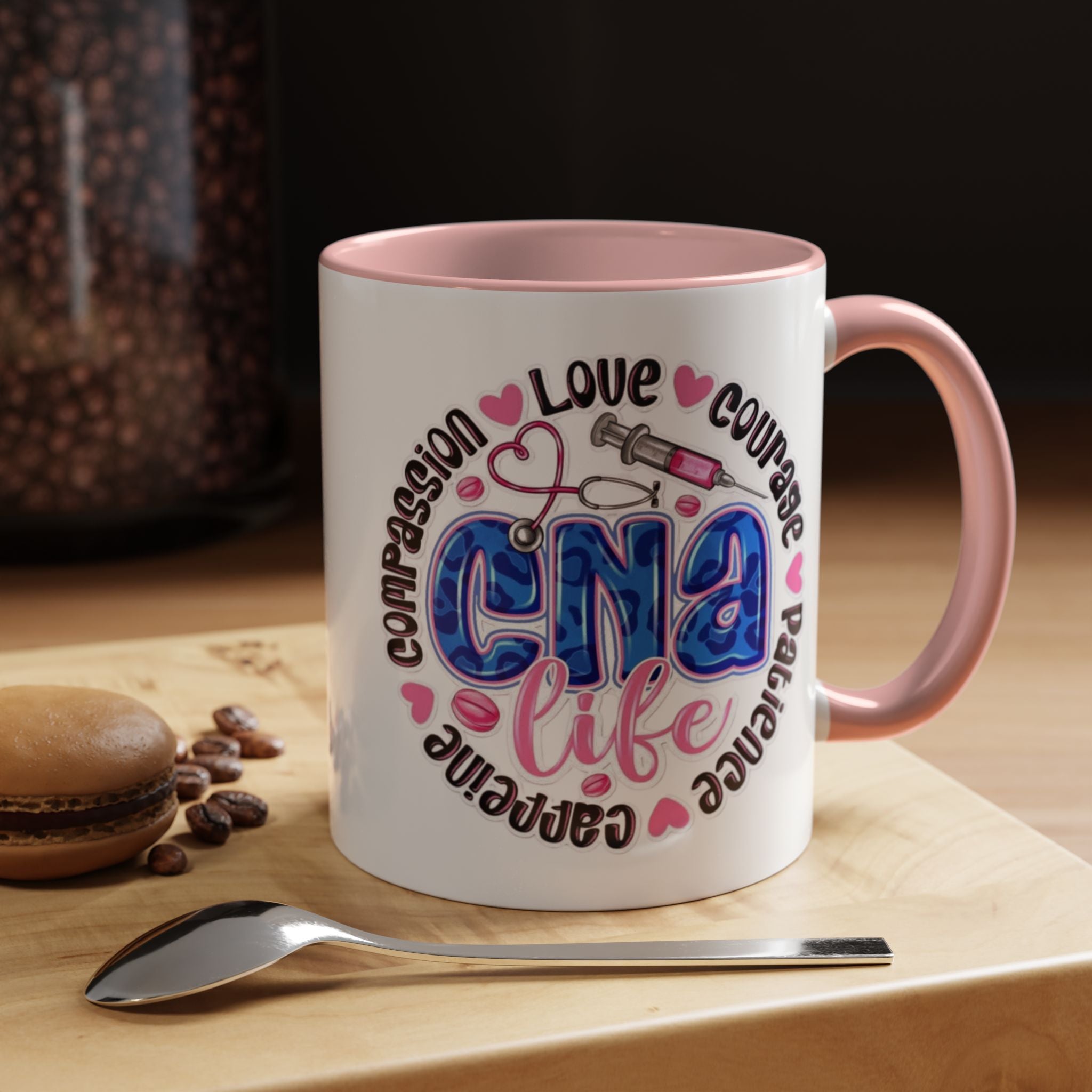 CNA Life Coffee Mug — Compassion, Courage & Patience Accent Mug (11/15oz) Medical Christmas Mug