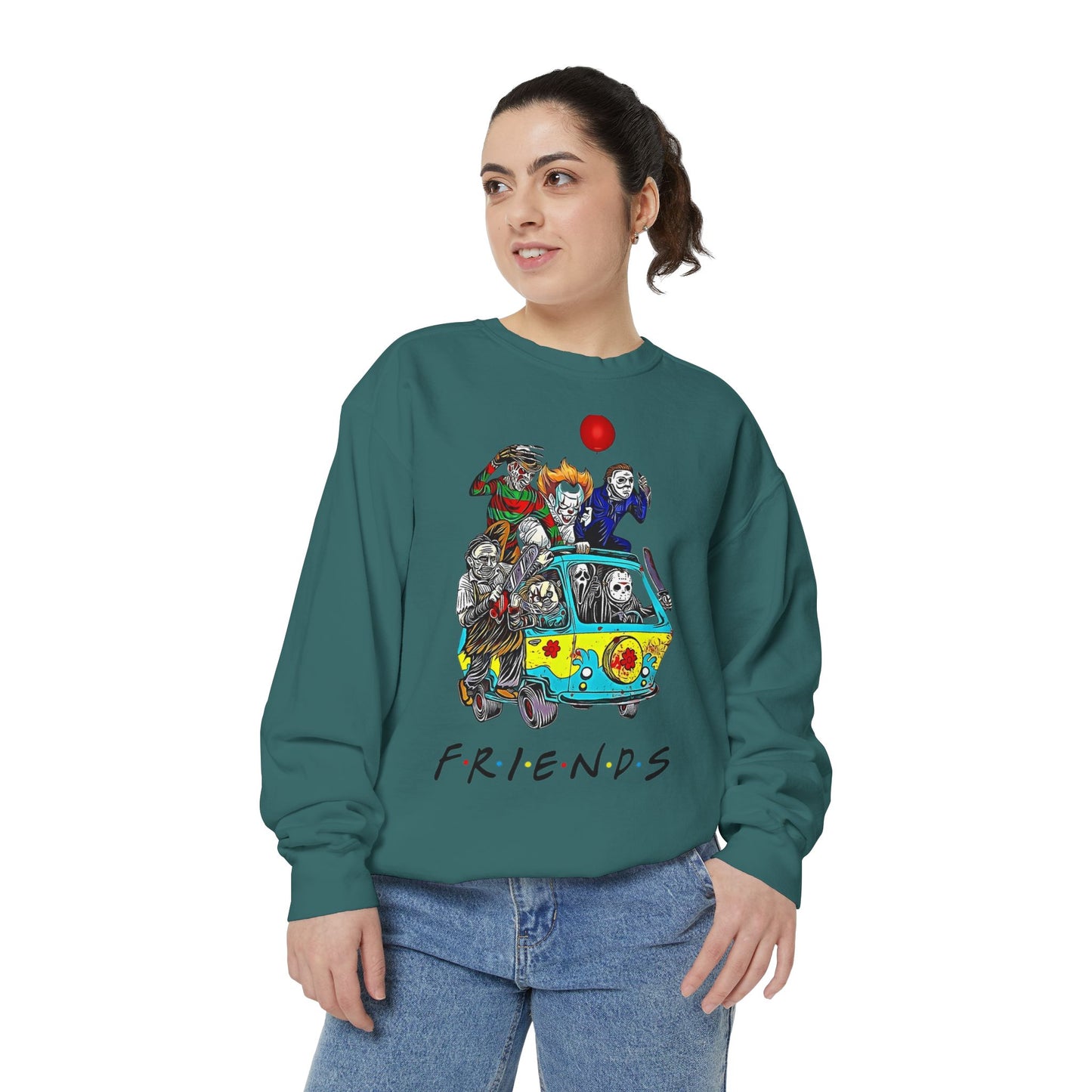 Friends-Inspired Unisex Garment-Dyed Sweatshirt, Cozy Casual Wear, Unique Graphic Sweatshirt, Perfect Gift, Everyday Style