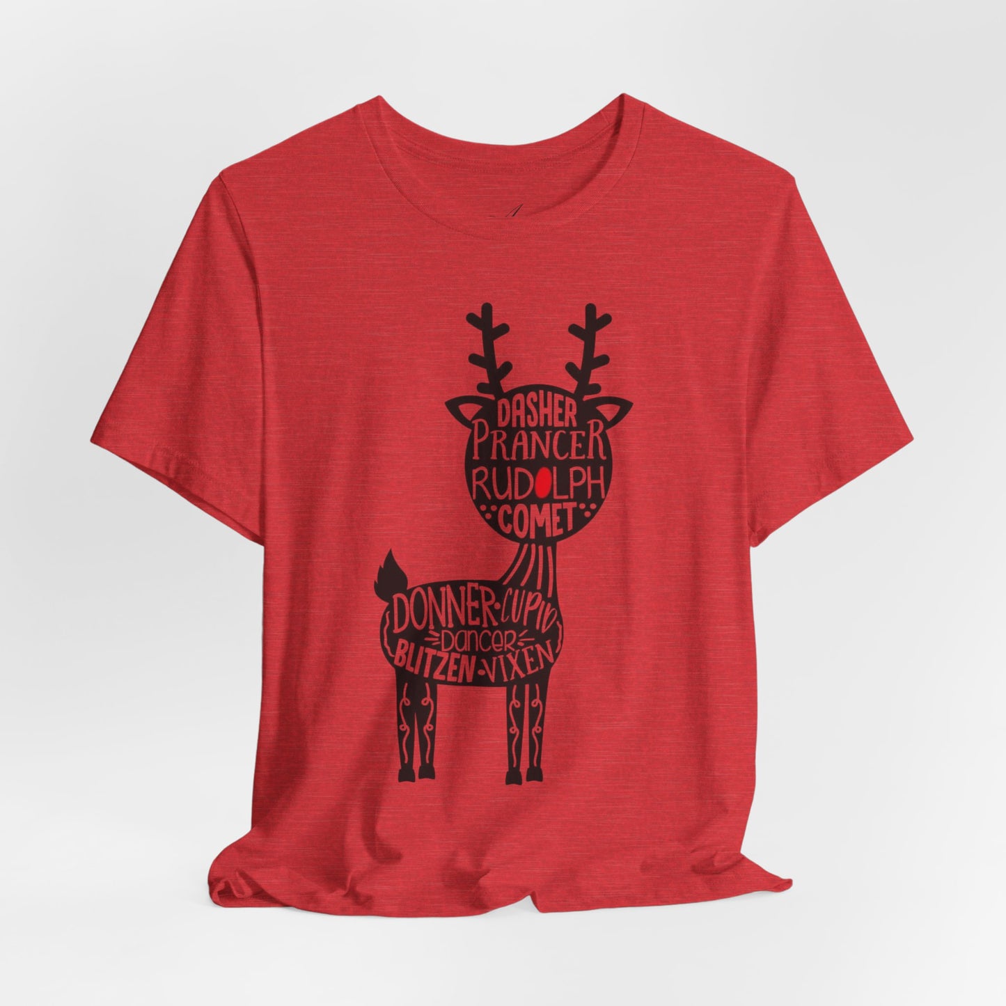 Christmas Reindeer Graphic Tee - Unisex Jersey Short Sleeve Shirt