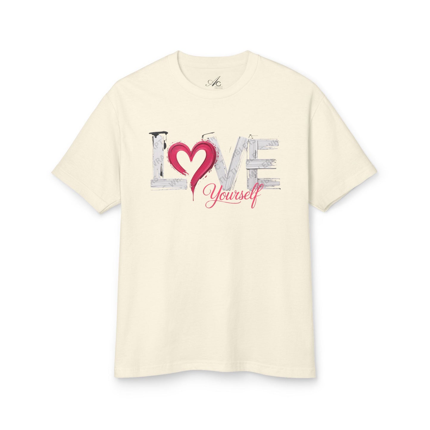 Love Yourself Graphic Tee  Heart Typography Self-Love Shirt