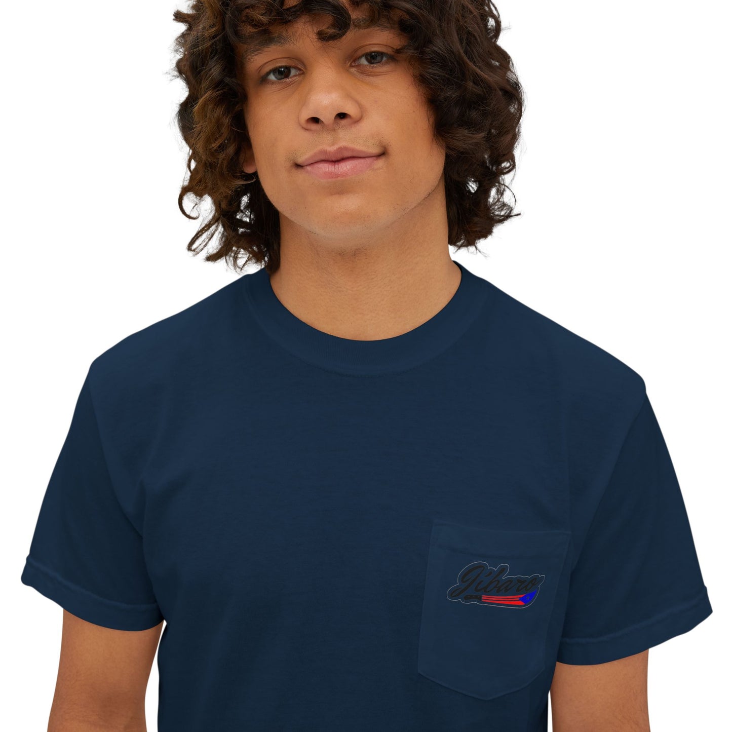 Jibaro Pocket TShirt Unisex Garment-Dyed Tee for Cultural Pride Puerto Rico Embroidered TShirt & Unisex Crewneck Sweatshirt