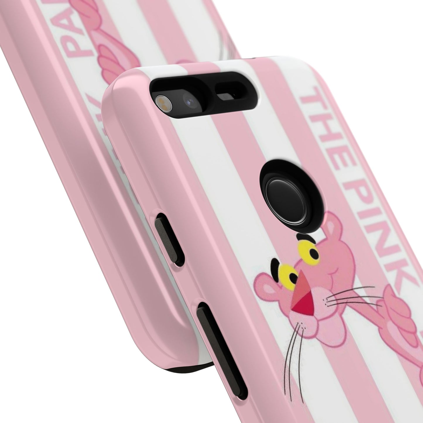 Pink Panther Tough Case Retro Striped Phone Case with "The Pink Panther" Design