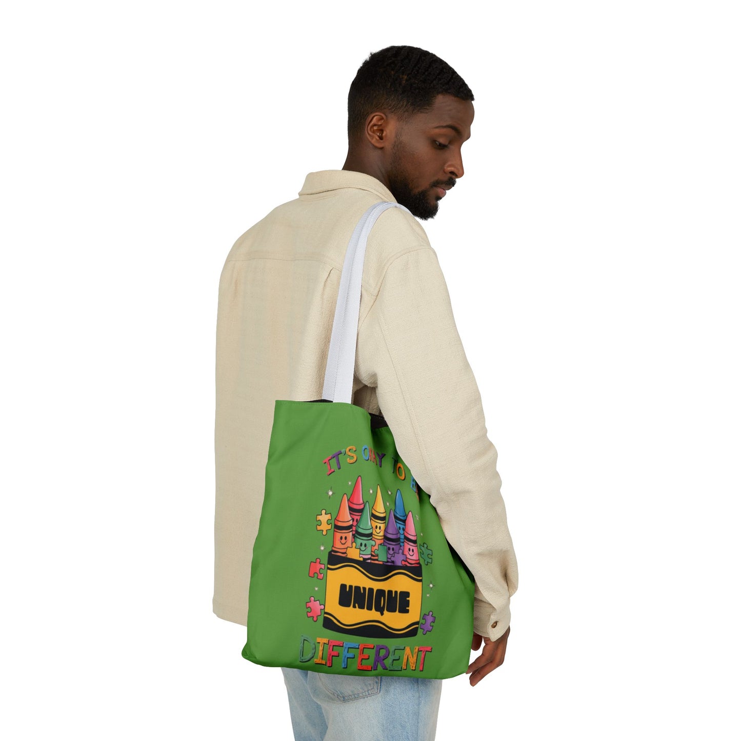 Autism Awareness & Pride Collection Unique Canvas Tote Bag with Colorful Castle Design