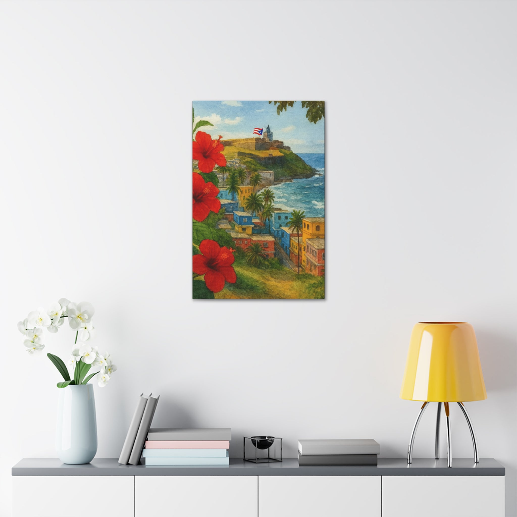 Puerto Rico Coastal Canvas Print — Old San Juan Seaside Wall Art (Stretched 1.5")