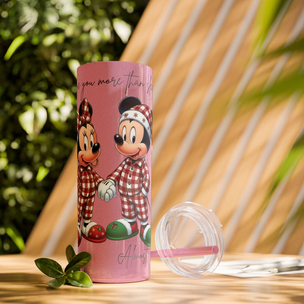 I Love You More Than Travel Tumbler — 20oz Skinny Cup with Straw
