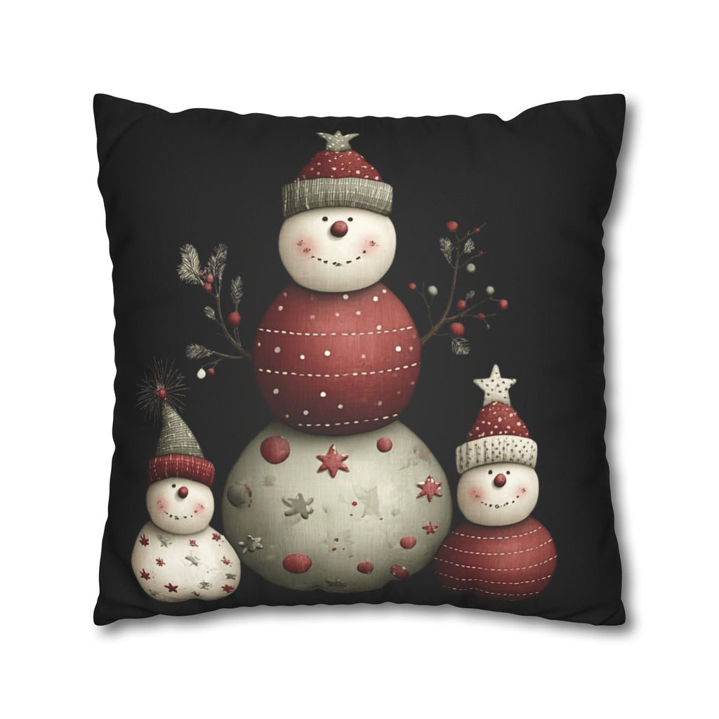 Christmas Snowman Pillowcase — Faux Suede Holiday Throw Pillow Cover CHRISTMAS PILLOW DÉCOR