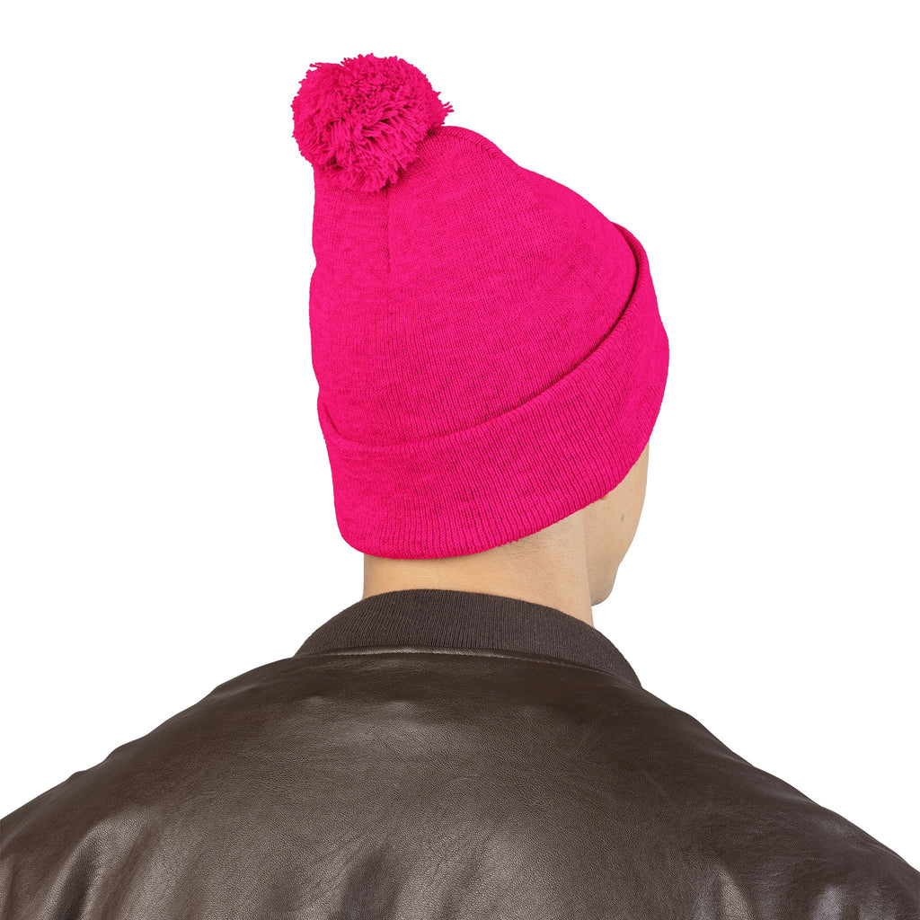 Toy Story Embroidered Pom-Pom Knit Cap Humor Cuffed Beanie – Warm, Soft & Sassy Winter Hat