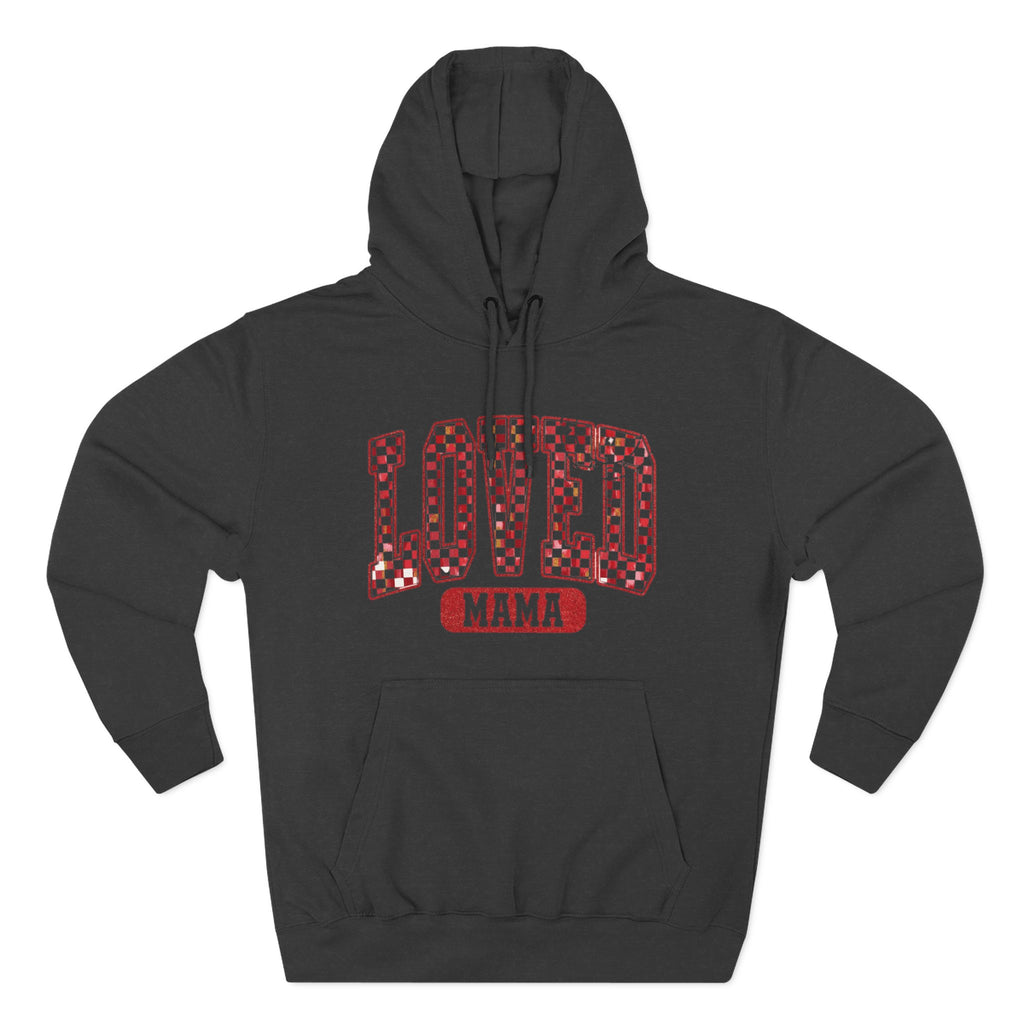 Hoodie  Loved Mama Checkerboard Graphic Hoodie