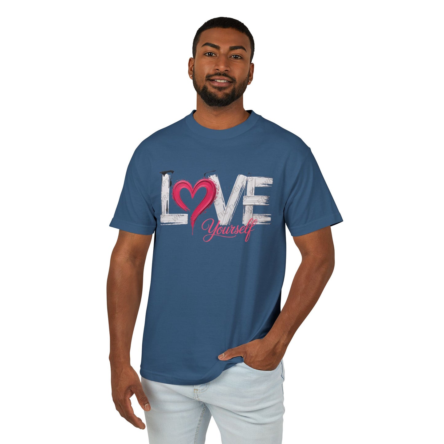 Love Yourself Graphic Tee  Heart Typography Self-Love Shirt