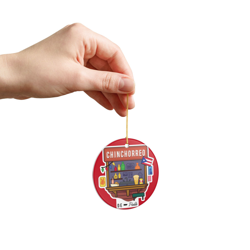 Chinchorreando Ceramic Christmas Ornament - Puerto Rican Decor