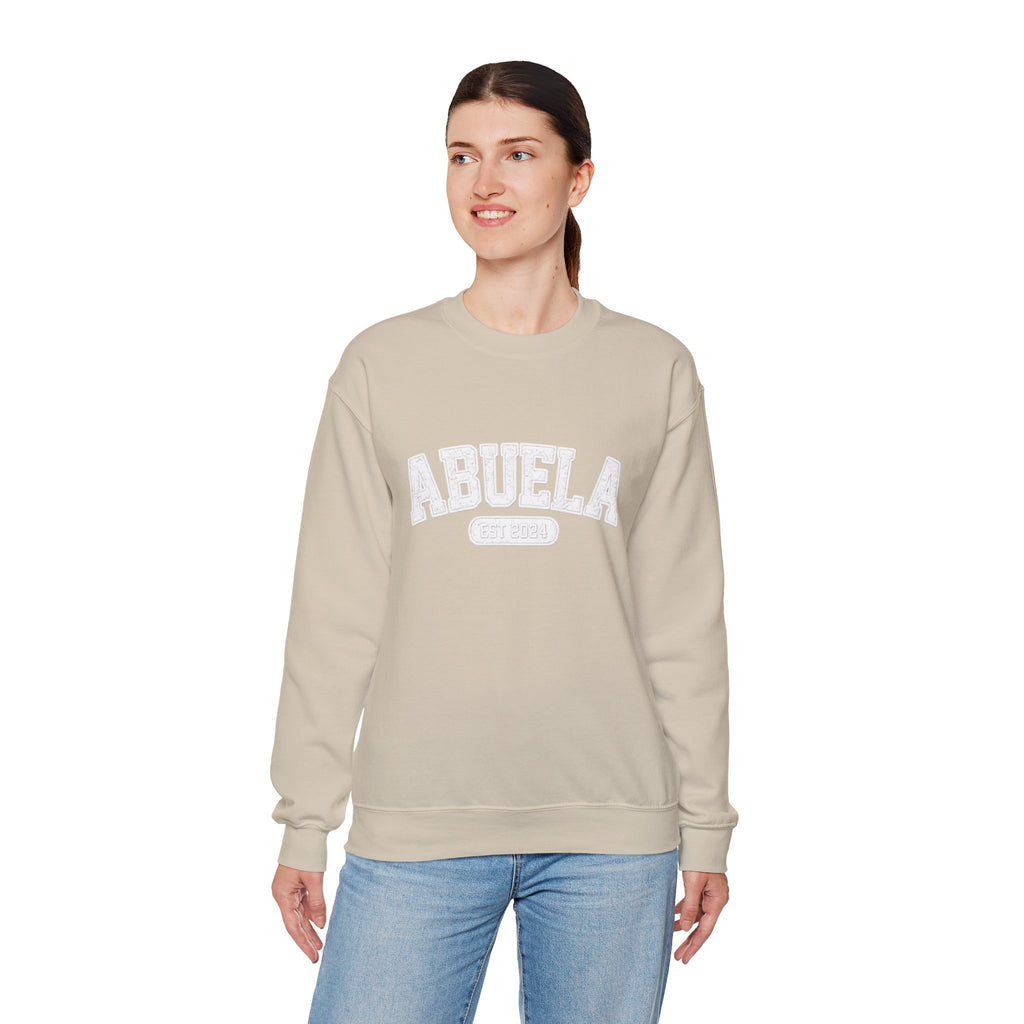 Abuela Varsity Crewneck Sweatshirt Cozy Grandma Gift Minimal Everyday Family Love Apparel