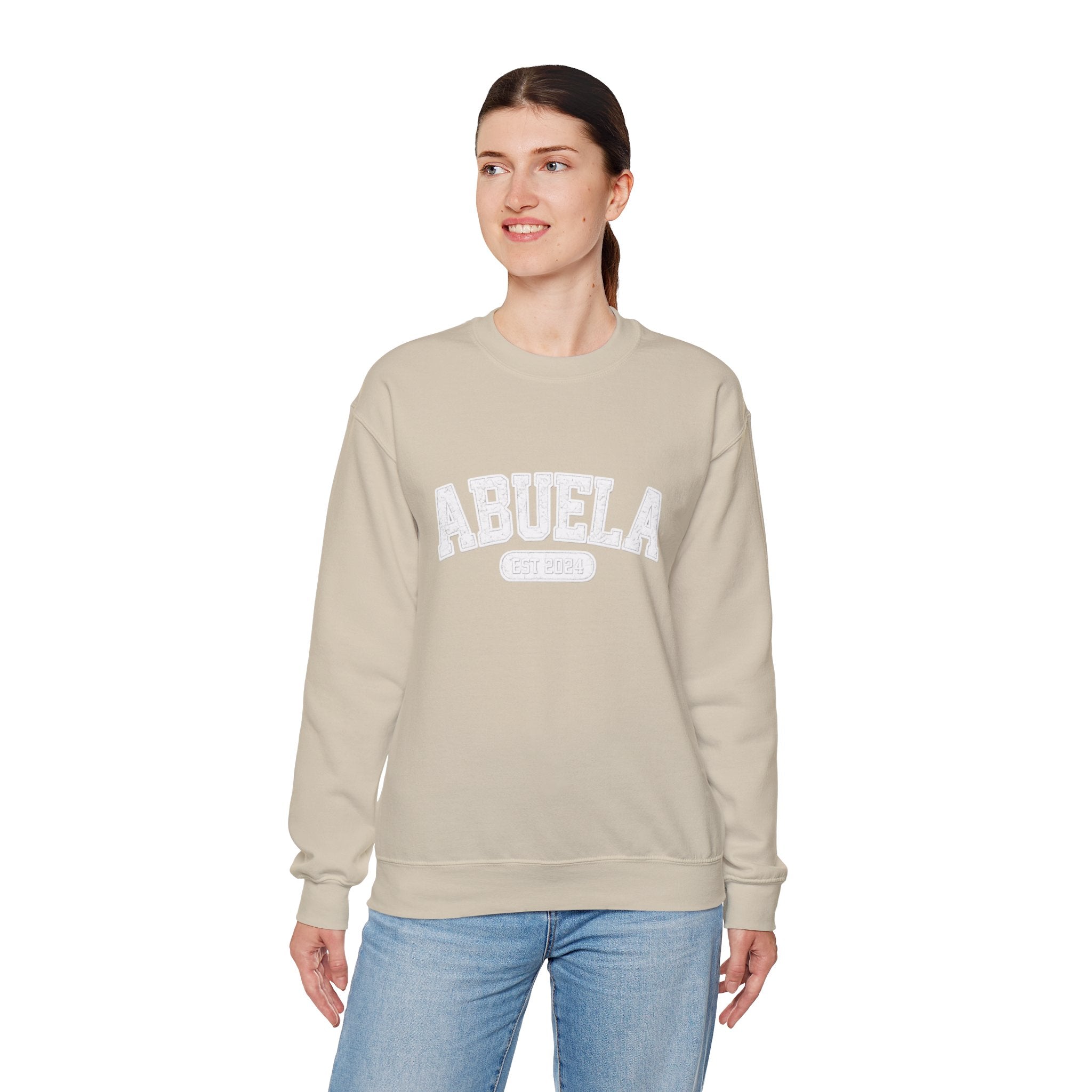 Abuela Varsity Crewneck Sweatshirt Cozy Grandma Gift Minimal Everyday Family Love Apparel