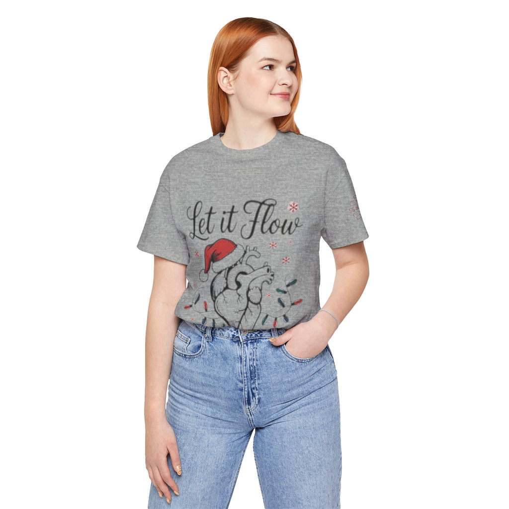Let It Flow Heart Tee  Christmas Anatomical Heart Shirt