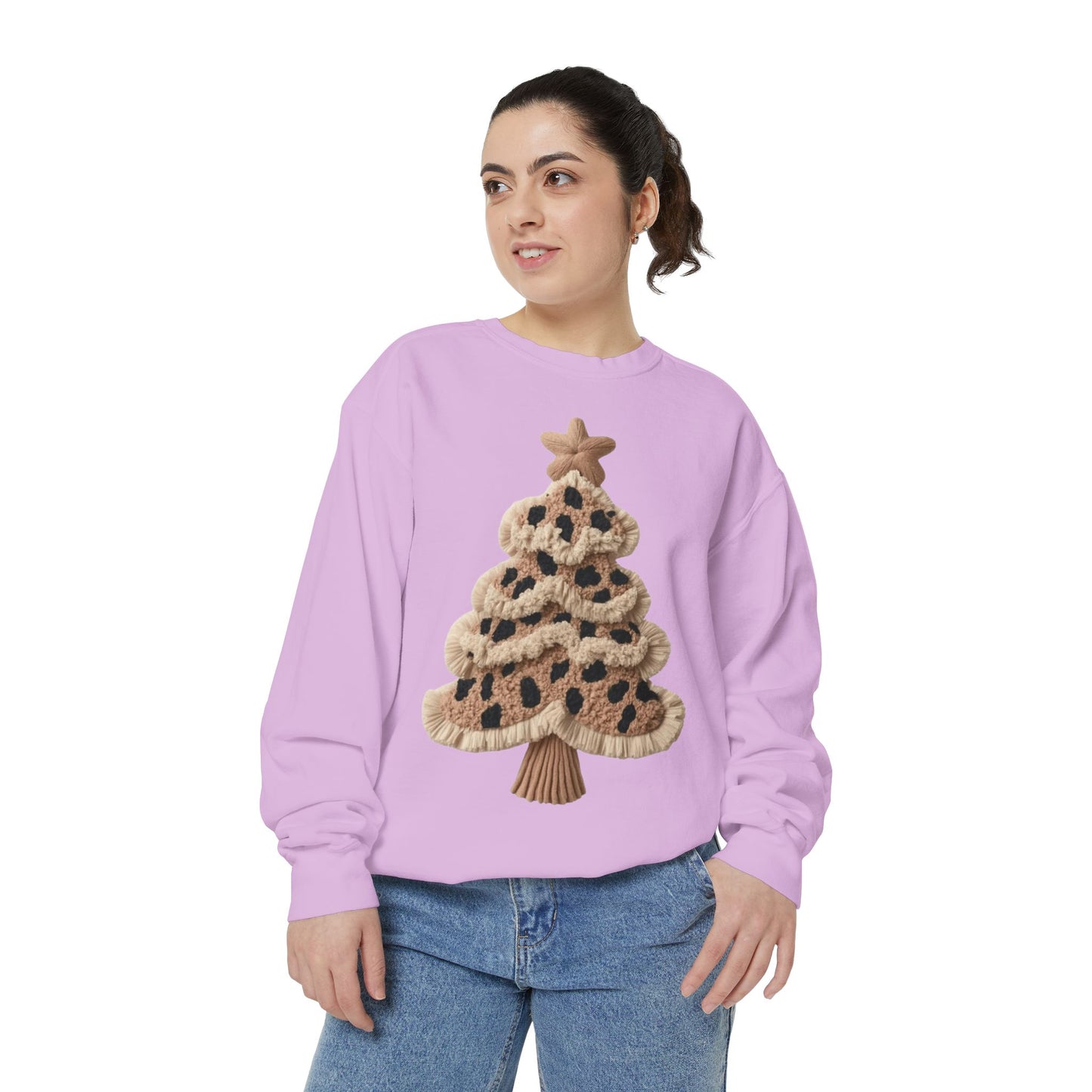 Leopard Knit Christmas Tree Sweatshirt unique festive designs and joyful